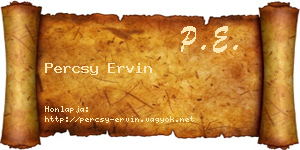 Percsy Ervin névjegykártya