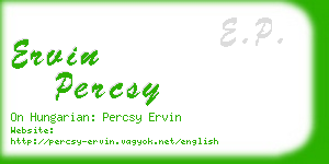 ervin percsy business card